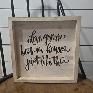 Rustic Wooden Wall Sign with Black Text